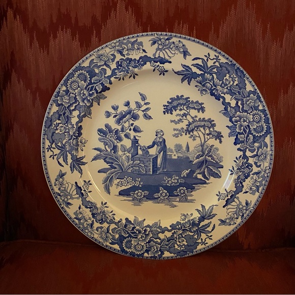 Spode Other - Spode Blue Room Girl at Well Chop Plate GUC